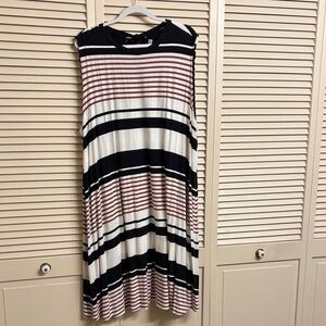 Loft Striped Sleeveless T-Shirt Dress Size 24/26W
